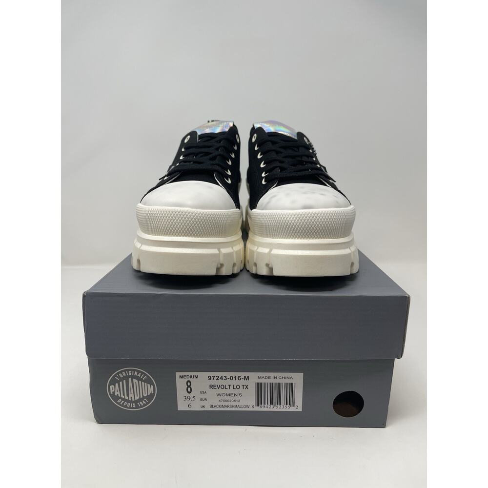 Palladium Revolt Lo TX Platform Boots Women 8 Black Marshmallow‎ Chunky Gorpcore